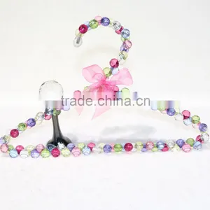 Luxury Plastic Kids Plastic Beaded Hanger With Lovely Ribbon thumbnail-1
