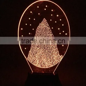 Snow Mountain Crystal Table Light Base Wedding 3d Optical Illusions Led Light Decoration thumbnail-2