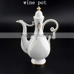 Japanese 10pcs Fine Bone China Wine Set With Gold-rim thumbnail-3