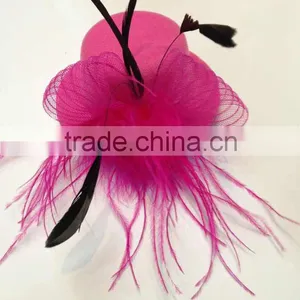 Decorative Mini Hats/Feather Top Hat Clip Mini Hats thumbnail-1