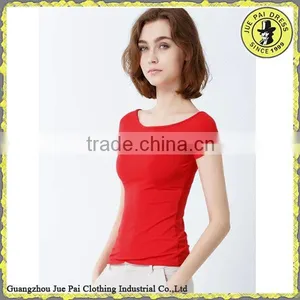Sexy Slim Fit Women Blank Scoop t Tops For France thumbnail-2