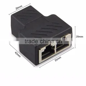 RJ45 Female to Female Network Adapter 1 to 2 Port Female CAT 5/CAT 6 LAN Ethernet Socket Connector thumbnail-4