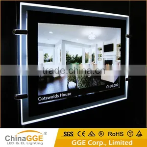 Hanging LED Crystal Light Box, LED Light Pockets for Real Estate Agent, Window Display LED Acrylic Light Pocket thumbnail-2
