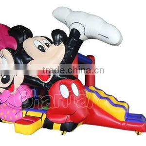 Mickey Mouse Inflatable Bounce House, Mickey & Minnie Inflatable Jumping Castle With Slide thumbnail-1