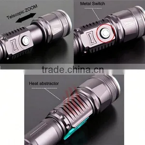 POPPAS 6611 Newest USB Led Flashlight Hunting Waterproof Power Bank Flashlight thumbnail-4