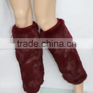Long Style Wholesale Fashion Women Rabbit Fur Leg Warmers Girls thumbnail-3