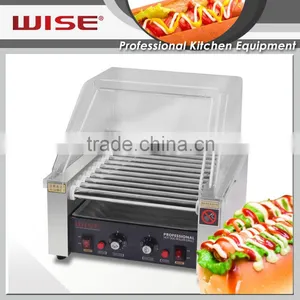 WISE Commercial 11 Rolls Electric Stainless Steel Hot Dog Roller Grill With Sneeze Guard thumbnail-3