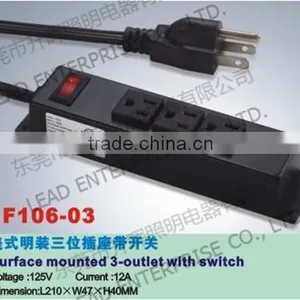 American 3-outlet With Switch Power Socket thumbnail-1