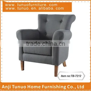 Accent Chair With High Quality Linen Fabric and KD Rubber Wood Legs and Moveable Seat Cushion.,TB-7212 thumbnail-1