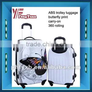 China 2014 Butterfly Girl's ABS/PC Hardcase Travel Trolley Luggage / Carry-on Suitcase thumbnail-1