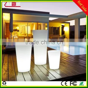 PE Plastic Material LED Round Flowerpot/planter Pot With RGB Light Glowing thumbnail-1