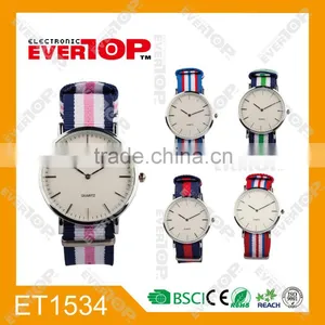 CHEAP GOOD QUALITY FABRIC ANALOGUE WATCH ET1534 thumbnail-1