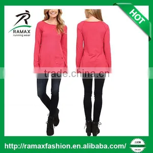 Ramax Custom Women Sport Lightweight Round Neck Pullover Long Sleeve T Shirt thumbnail-1