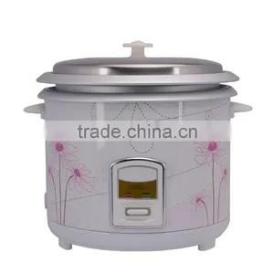 Cylinder Flower Pattern Steel Lid White Pot Rice Cooker thumbnail-1