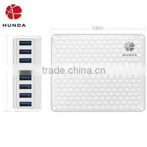 HUNDA 8in1 Intelligent Auto Detect HUNDA White Elegant Lines 60W 5V 8 Port USB Charger thumbnail-1