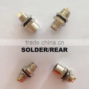 M12 3 4 5 Pin Pole Male Female Solder Panel Mount Connector thumbnail-1