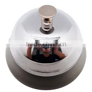 Reception Bell on Table in Silver or Gold Cover and Colorful Painted Base With Logo thumbnail-3