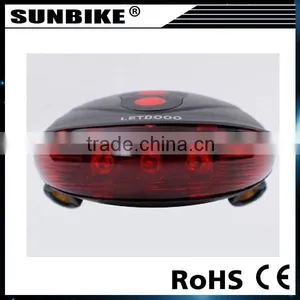 Modern Red Blue 5 Led 2 Laser Mountain Bike Lamp Cycling Safety Waterproof Rear Laser Bicycle Light thumbnail-3