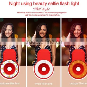 4 in 1 Fisheyes Lens Led Flash Fill in Night Light, for Iphone External Led Flash Light thumbnail-5