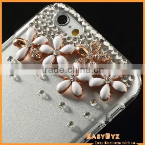 Transparent Crystal Hard Case for Iphone6 for Apple Iphone 6 Rhinestone Case thumbnail-1