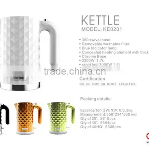 KE0201 1.7L New Design Orange Electric Water Kettle thumbnail-5