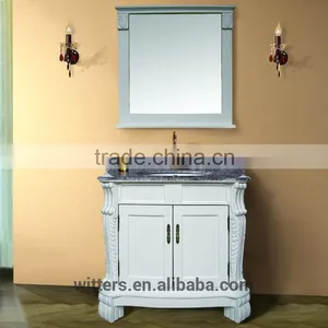 Foshan Bathroom Vanity Furniture White European WTS135 thumbnail-2