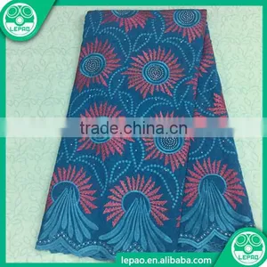 2016 Embroidered Lace Fabric African Tulle High Quality Wholesale For Nigerian Bridal Dress Beaded thumbnail-2