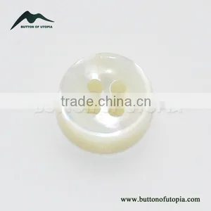 14L, 18L 4 Holes 4mm Thick White Mother of Pearl Shell Shirt Buttons in Bowl Shape thumbnail-1