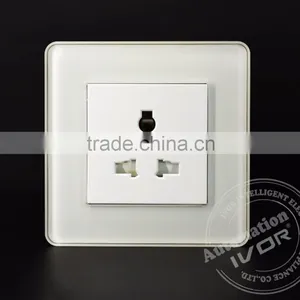 2016 New Design IVOR Glass Panel Mechanical Socket and Push Botton Switch eu Universal Socket thumbnail-2