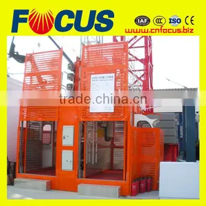 CE Approved SC200/200 Series Construction Lift/ Building Construction Hoist Double Cage thumbnail-1