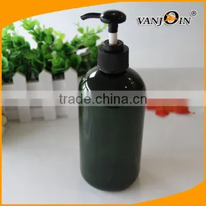 Empty 500ml Green Boston Round Plastic Lotion Bottle With Pump Dispenser thumbnail-3