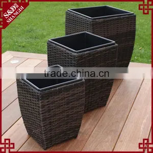 S&D Large Square Outdoor Cheap Balcony & Garden Planter.square Set of 3 Plastic Flower Pot thumbnail-1