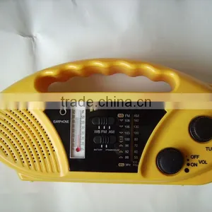Solar Dynamo Radio With LED Torch and Cell Phone Charger and Thermometer thumbnail-1