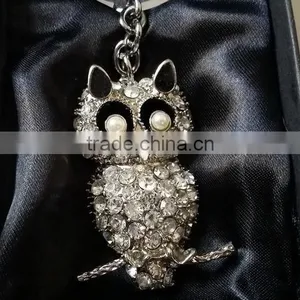 Wholesale Jewelled Night Owl Design Metal Alloy Key Chain thumbnail-1