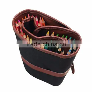 Factory Wholesale Roll Up 48 Slots Pencil Pouch Canvas Pencil Case thumbnail-2