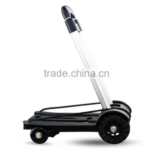 Upgrade Folding Shopping Cart With 4 Wheels/Lightweight Aluminum Cube Folding Luggage Cart/ Portable Hand Trolley thumbnail-4