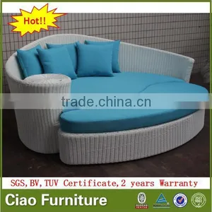 Bali Outdoor Sun Bed Rattan Round Sunbed Wicker Furniture thumbnail-5