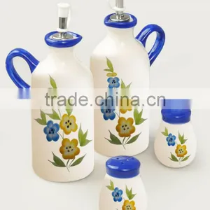 Oil and Vinegar Set With Salt and Pepper Pots thumbnail-1