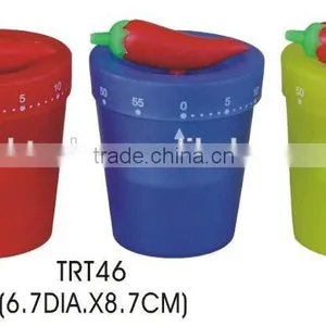 Flowerpot Shape Plastic Mechanical Countdown Timer/kitchen Timer thumbnail-1