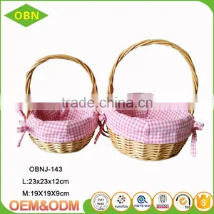 Cute Fancy Wicker Basket for Gift With Handle for Easter thumbnail-1