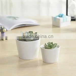 Indoor Mini Ceramic Decor White Plant Pot thumbnail-2
