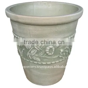Antique Finish Terracotta Ceramic Planters - Washed Terracotta Pot thumbnail-1