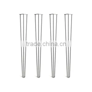 Chrome Plated Steel Leg 28 Inch 3 Rod Outdoor Hairpin Table Leg thumbnail-1