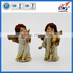 Italian Standing Poly Angel Cherub Holding Gold Stars Statue for Xmas Decor thumbnail-1