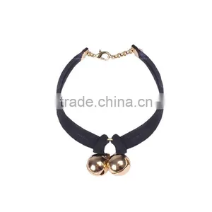 Gold Bell Charms Suede Leather Bracelet thumbnail-1