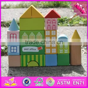 2017 New Design 20 Pieces Model Buildings Kids Wooden Toy Blocks W13A121 thumbnail-4