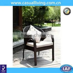 Outdoor Patio All Weather Waterproof Black PE Rattan Armchair thumbnail-1
