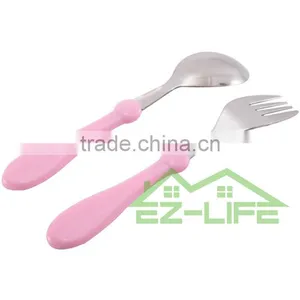 Korean Cute Stainless Steel Baby Spoon and Fork Set thumbnail-3