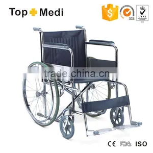 Guangzhou Best Price Manual Steel Wheelchair / Silla de Ruedas thumbnail-1