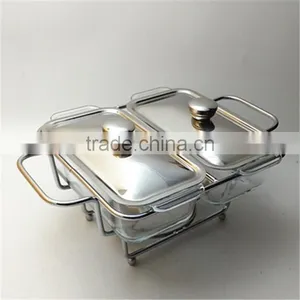 Food Warmer For Catering Buffet Chafer Glass Chafing Dish thumbnail-1